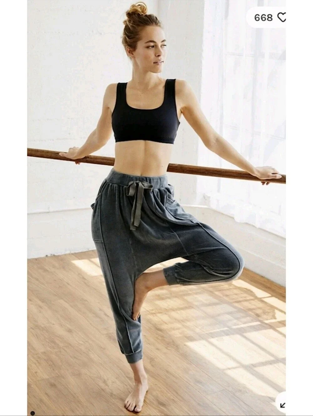 🆕️ FP Movement by FP in The Slick of it Harem Carbon MD Pants Boho Yoga Small